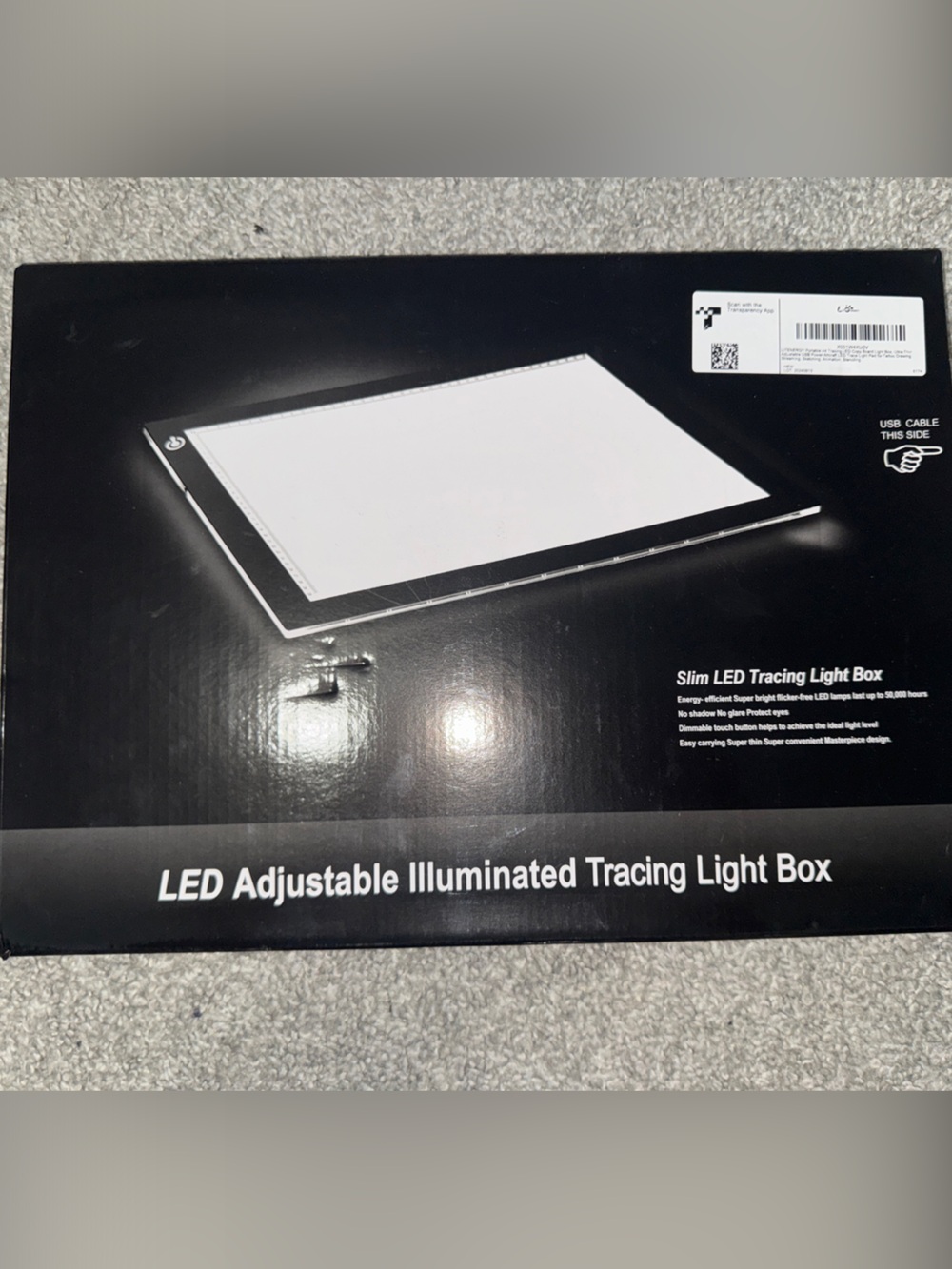 LED Adjustable Illuminated Tracing Light Box - Black